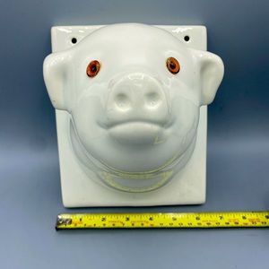 White ceramic pig head wall mount hanging decor